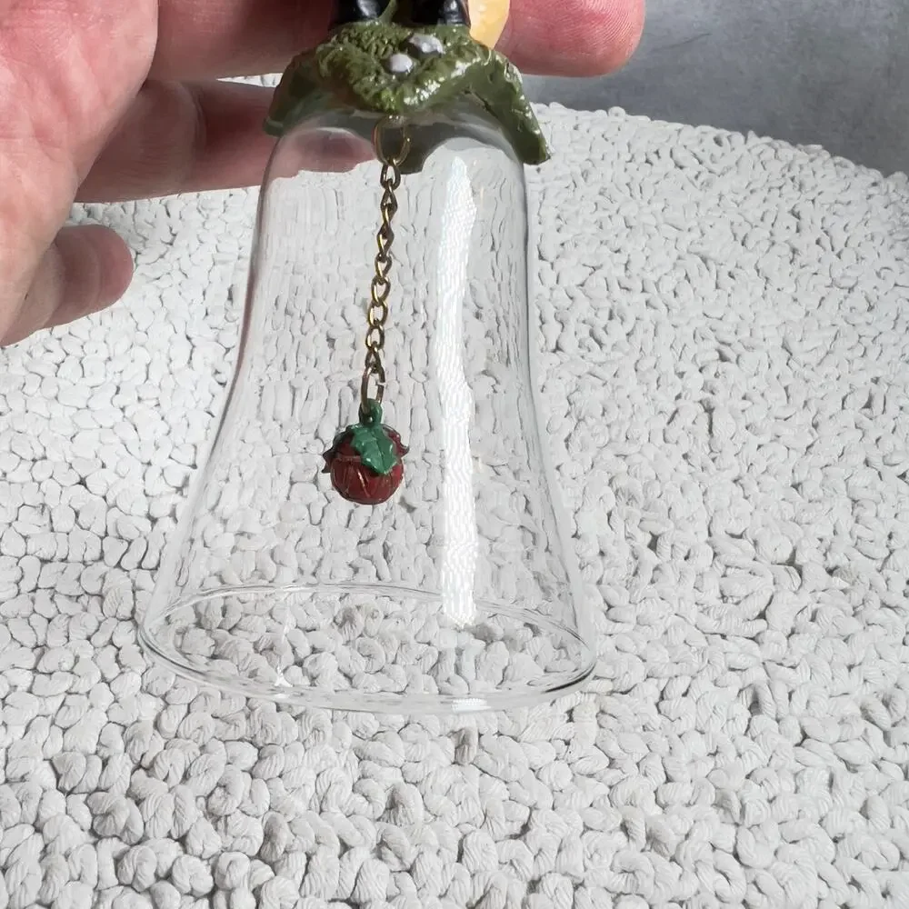 Novelino Christmas Through The Ages Glass Bell Resin Topper 1992 Modern Santa